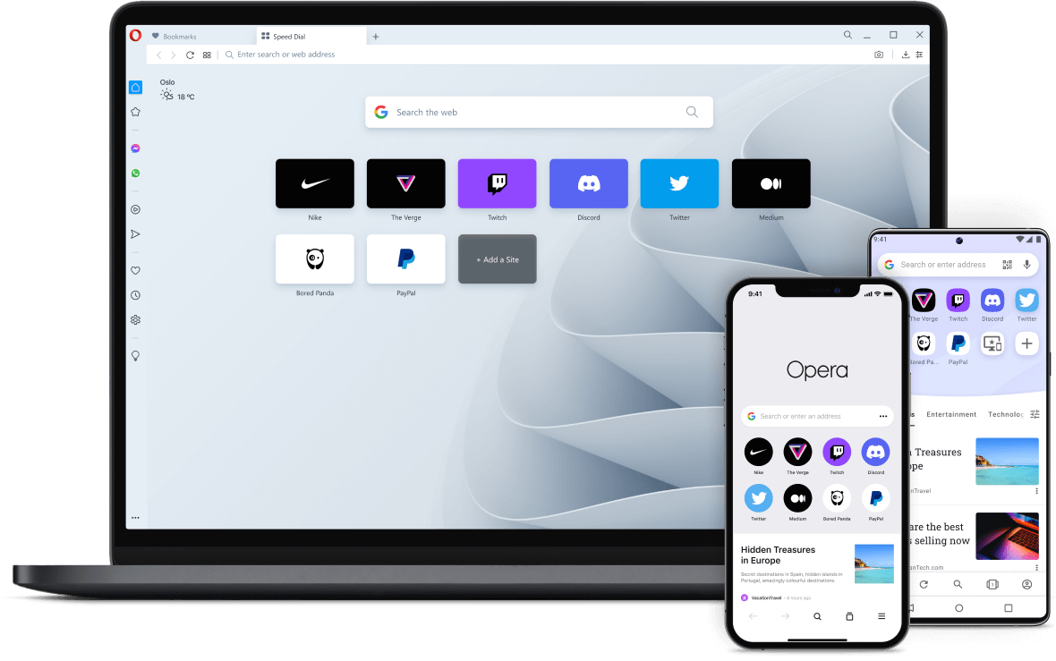 Easily switch browsers to Opera